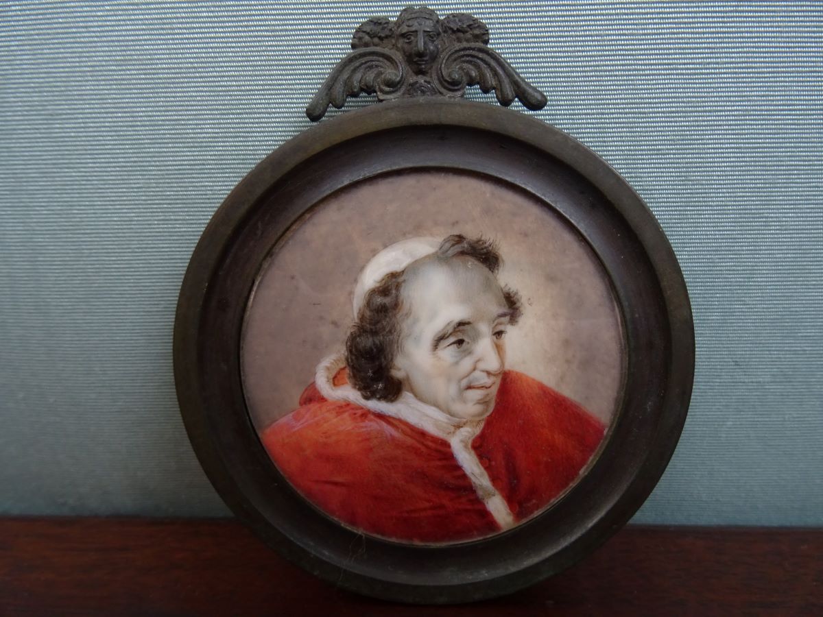 19th century miniature watercolour of a Cardinal